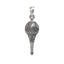 Front view of the detailed Silver Hanumanji Gada Pendant, crafted from 925 sterling silver with an oxidized finish.