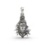 Front view of the oxidized 925 Silver Hanumanji Face Pendant, showing intricate details and a sacred design.