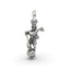 Handcrafted 925 silver Hanuman pendant holding mace, detailed spiritual jewelry for devotion and style