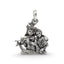 Front view of the enchanting Radha Krishna pendant, intricately crafted in oxidized 925 sterling silver.