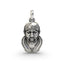 Front view of the oxidized sterling silver Sai Baba face pendant showing intricate facial details and serene expression.