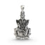Front view of the handmade Bala Tripurasundari pendant crafted from oxidized 925 sterling silver by Alankar.