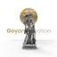 Front view of the detailed 925 Silver Karuppasamy Pendant, showcasing the deity's fierce expression.