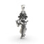 Front view of the 925 oxidised silver Radha Raman pendant, showing the antique detailed carving of Krishna.