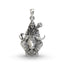 A detailed front view of the 925 silver Shiva on Nandi pendant, showcasing the intricate craftsmanship and oxidised finish.
