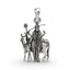 Front view of the handcrafted 925 sterling silver Gatral Maa pendant with a detailed oxidised finish.