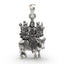 Front view of the intricately detailed Vihat Maa pendant, handcrafted from 925 sterling silver with an oxidized finish.