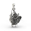 Front view of the intricate 925 silver Bahuchar Maa pendant, showing the goddess's divine form with an oxidized finish.