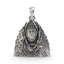 Front view of the detailed 925 silver Ashapura Mata pendant showing the goddess with an antique oxidized finish.