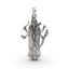 Front view of the detailed 925 silver Akhat Maa pendant, showcasing the goddess's form with an antique oxidized finish.