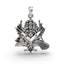 Front view of the handcrafted 925 silver Shanmukha pendant showing Lord Murugan's six faces with an oxidized finish.