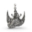 Front view of the 925 sterling silver Brahmani Maa pendant showcasing its intricate oxidized detailing.