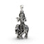 Front view of the oxidized 925 Silver Krishna with Cow Pendant, showing Gopala lovingly embracing the sacred cow.