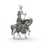 Front view of the 925 silver Guga Jahar Veer Ji pendant, showing the warrior god Gogaji on his horse.