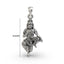 Front view of the 925 sterling silver Sastha pendant showing Lord Ayyappa in a meditative pose with an oxidized finish.