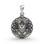 Front view of the oxidized 925 sterling silver Hanuman coin pendant showing the intricate engraving of Lord Hanuman.