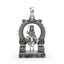 Front view of the handcrafted 925 silver Vishnumaya Swami pendant, showcasing its intricate details and oxidized finish.