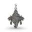 Front view of the detailed Vishnu Shankh Panchajanya pendant crafted in oxidized 925 sterling silver.