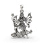 Front view of the intricately detailed 925 Silver Kali Maa Pendant with a traditional oxidized finish for women and men.