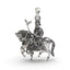 Front view of the 925 silver Ramapir pendant, showcasing the detailed depiction of the deity with an antique oxidized finish.