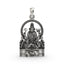 Front view of the intricately designed Sri Mannamma Devi pendant in oxidized 925 sterling silver from Alankar.