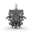 Front view of the 925 silver Ganesh nine heads pendant, showcasing its intricate details and oxidized finish.