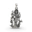 Front view of the oxidized 925 Silver Kaal Bhairav Pendant, showcasing the deity's fierce expression.