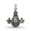 Front view of an intricately crafted Tirupati Balaji pendant made from pure 925 sterling silver for devotees.