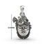 Front view of the 925 sterling silver Shrinathji face pendant with detailed craftsmanship and an oxidized finish.