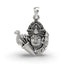 Front view of the detailed Shri Khatu Shyam Ji face pendant, handcrafted in 925 sterling silver with an oxidized finish.