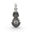 A detailed front view of the Khatu Shyam face pendant, handcrafted from oxidized 925 sterling silver by Alankar.