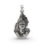 Front view of the Ardhanarishvara pendant in oxidized 925 silver, showing the combined form of Shiva and Parvati.