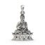 Front view of the handcrafted 925 Silver Buddha on Lotus Pendant showcasing its detailed oxidized finish.
