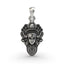 Front view of the intricate 925 silver Durga Maa face pendant, showcasing the detailed craftsmanship of the goddess's