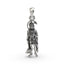Front view of a 925 sterling silver Hanumanji pendant, showcasing the detailed carving of Lord Bajrangbali.
