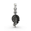Front view of the 925 silver Maa pendant featuring the Goddess face with an antique oxidized finish.