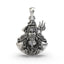 A detailed front view of the 925 silver Shiva face pendant, showing Mahadev's serene expression and oxidized finish.