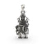 Front view of the intricately designed 925 Silver Brihaspati Pendant with a deep oxidized finish, showing the Guru Graha