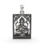 Front view of the 925 sterling silver Ganesh Ji frame pendant, showing the detailed craftsmanship and oxidized finish.