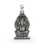 Front view of a detailed 925 sterling silver Ganpati pendant with an antique oxidized finish on a white background.