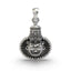 Front view of the 925 Silver Narasimha Face Pendant, showing the intricate details and oxidized finish on a white background.