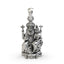 Front view of the 925 Silver Lakshmi Narasimha pendant with antique oxidized temple finish.