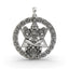 Front view of the 925 Sterling Silver Chakra Narasimha Pendant showcasing its detailed oxidized finish.