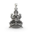 Front view of the intricately detailed 925 sterling silver Lakshmi Maa pendant on a clean white background.