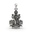 Front view of the handcrafted Lakshmi Maa pendant in 925 silver, showing the goddess seated on a lotus.