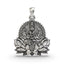 Front view of the handcrafted Lakshmi Maa Lotus Pendant in 925 silver, showing the goddess seated gracefully.