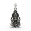 Front view of the handcrafted Lakshmi Maa pendant in 925 sterling silver, showing the goddess seated on a lotus.