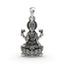 Front view of the handcrafted Lakshmi Maa pendant in 925 sterling silver, showing the goddess seated on a lotus.