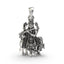 Front view of the handcrafted 925 sterling silver Krishna pendant, showing Krishna with a cow, Shankha, and Chakra.