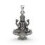 Front view of the handcrafted Lakshmi Maa Lotus Pendant in 925 sterling silver, showing the goddess on a lotus.